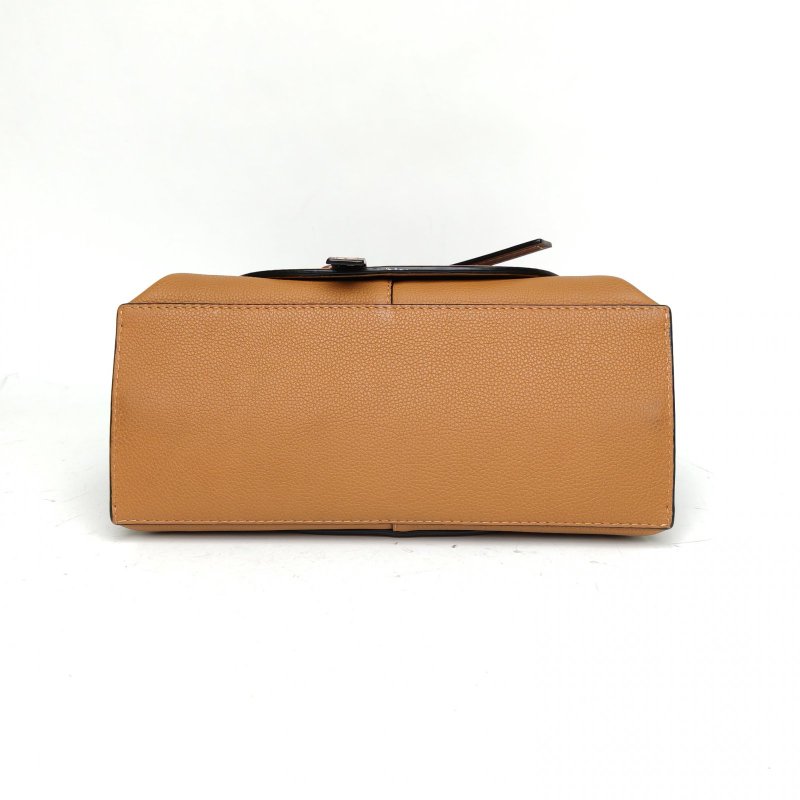 LOEWE GateTote托特手提中號棕色牛皮金扣肩背包-4