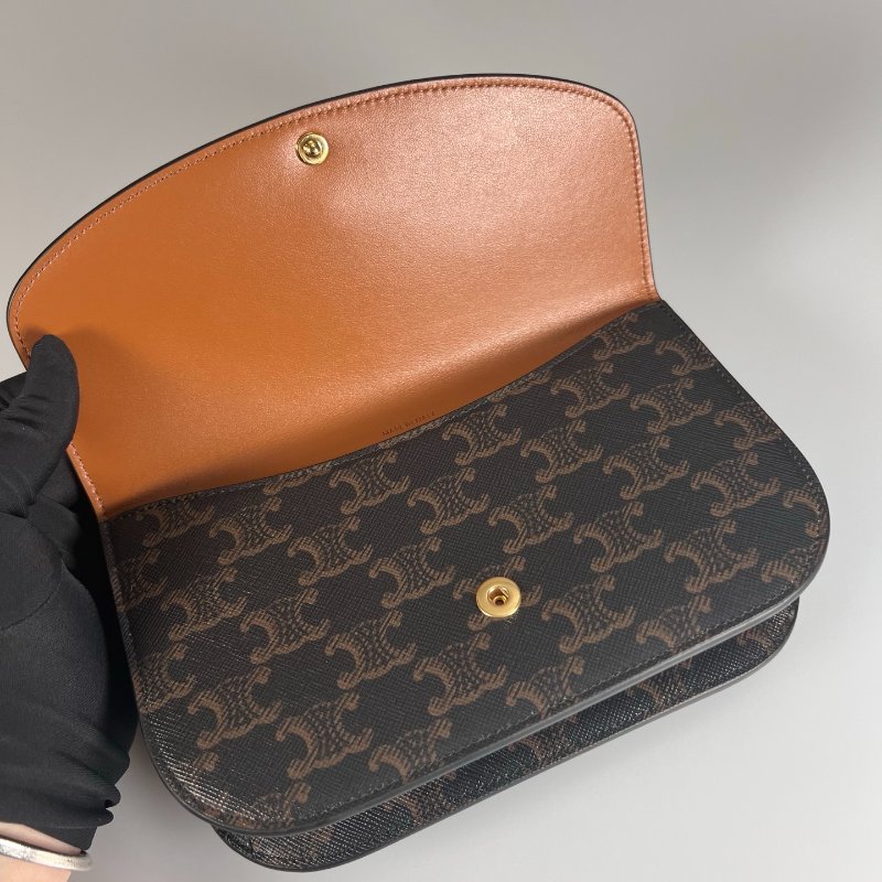 CELINE DUO標誌印花及牛皮革飾帶錢包-6