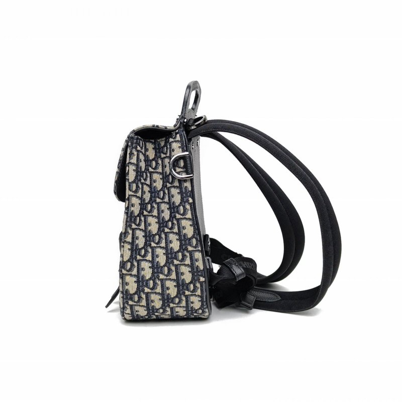 DIOR Gallop雙肩包迷你19藍色帆布黑扣2020肩背包-1