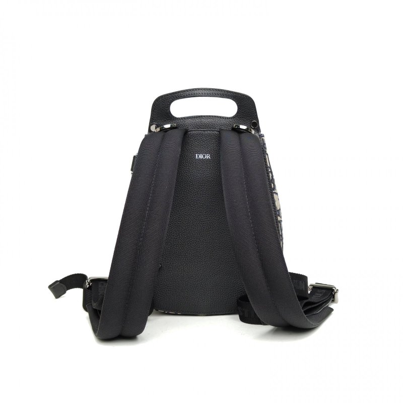 DIOR Gallop雙肩包迷你19藍色帆布黑扣2020肩背包-2