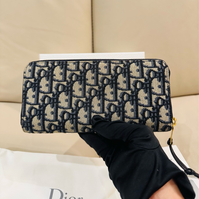 Dior 迪奧 經典老花拉鍊長夾/97新美品-5