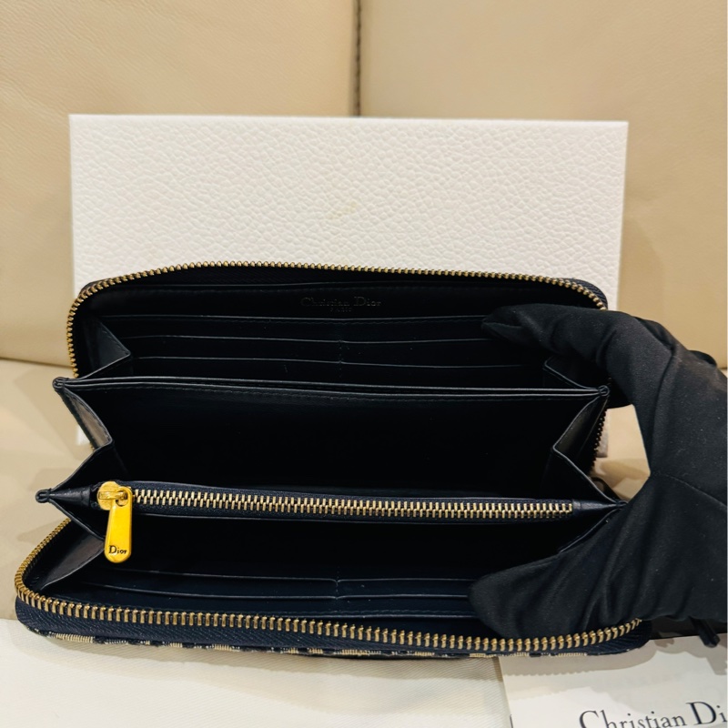 Dior 迪奧 經典老花拉鍊長夾/97新美品-6
