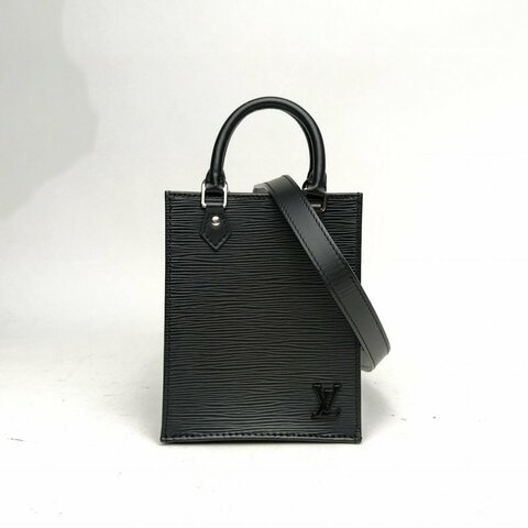 LOUIS VUITTON PETITSACPLAT琴譜包黑色EPI水波紋牛皮晶片肩背包