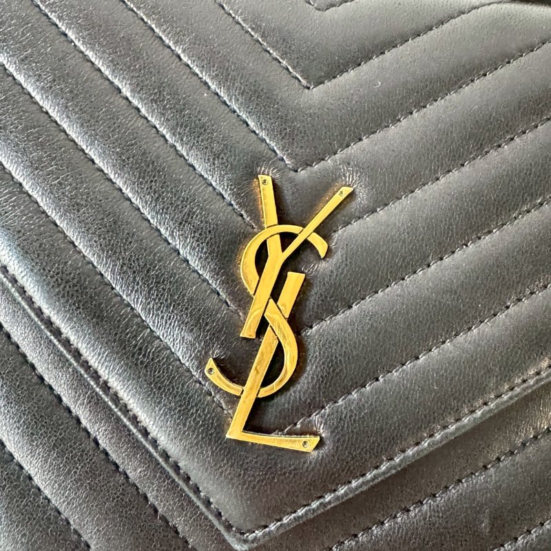 YSL SAINT LAURENT 672609 黑色 小羊皮 金釦 束口 後背包 雙肩包 現貨-4
