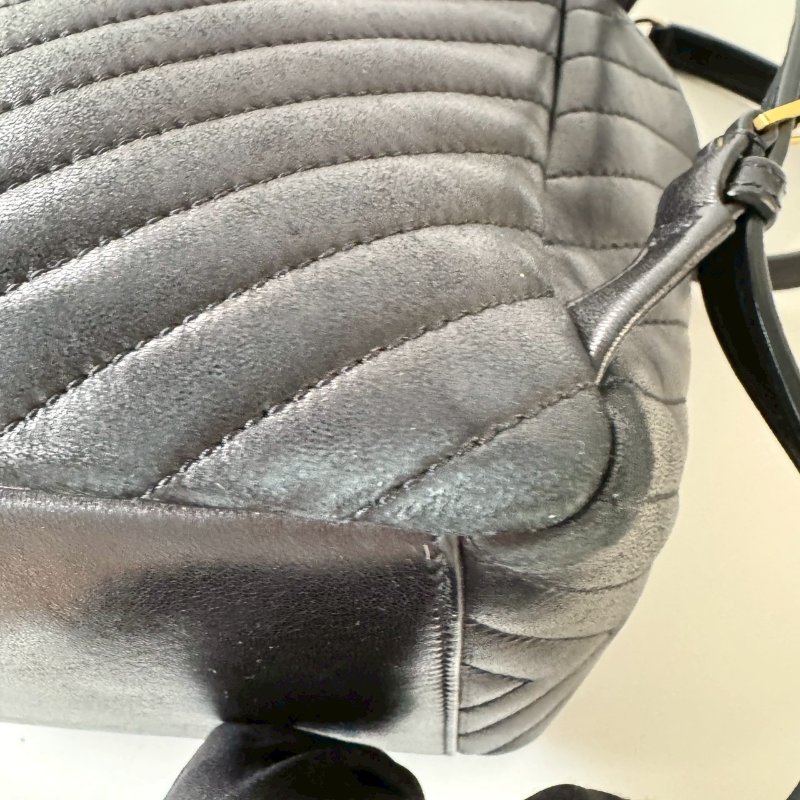 YSL SAINT LAURENT 672609 黑色 小羊皮 金釦 束口 後背包 雙肩包 現貨-7