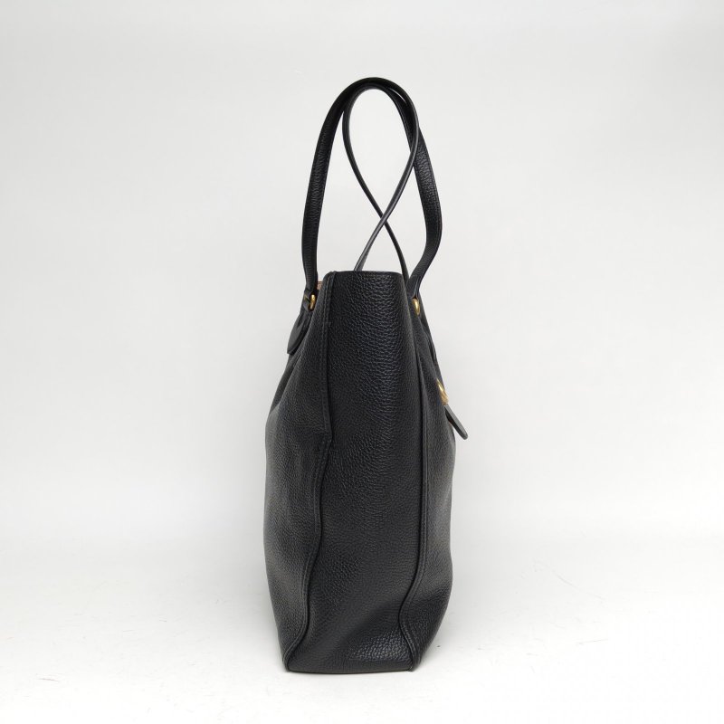 GUCCI 黑色牛皮金扣guccimarmontGG托特包購物袋肩背包-3