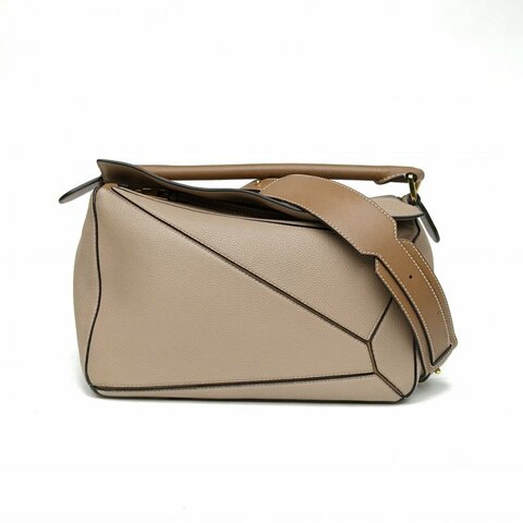 LOEWE Puzzle29幾何包中號灰色牛皮肩背包