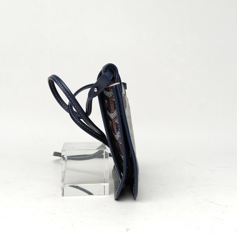 GOYARD PLUMET三層WOC藍色PVC肩背包-3