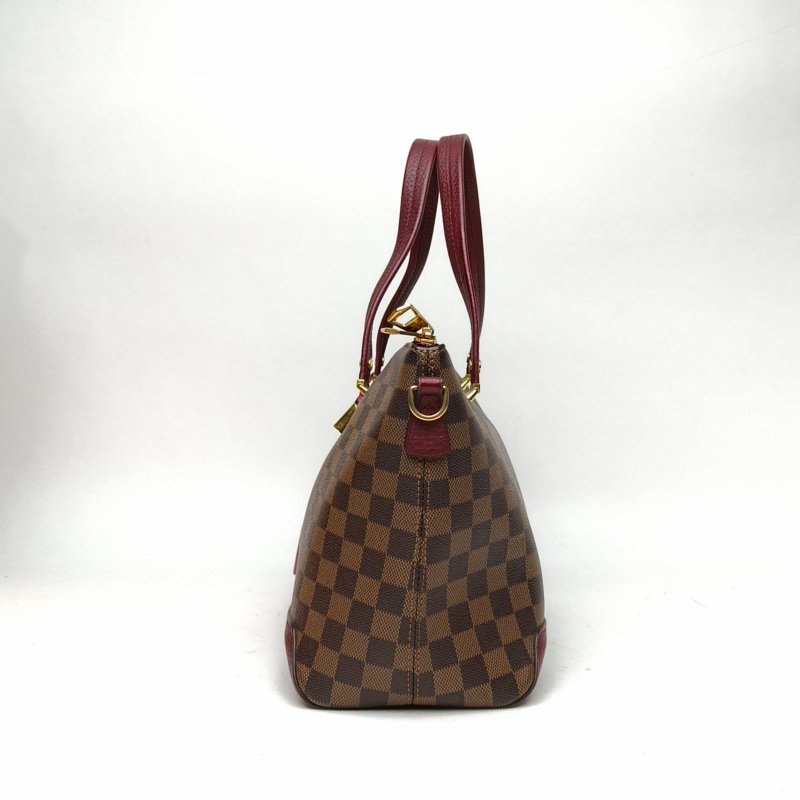 LOUIS VUITTON 棕色棋盤格PVC金扣2017HydePark手提斜挎包肩背包-1