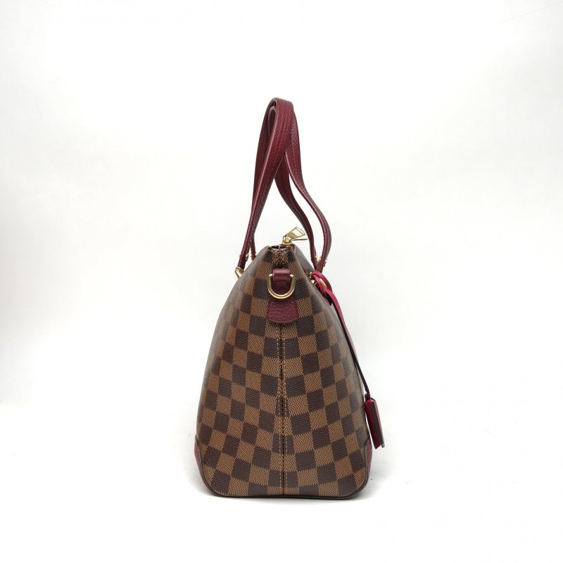 LOUIS VUITTON 棕色棋盤格PVC金扣2017HydePark手提斜挎包肩背包-3