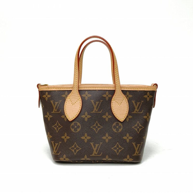 LOUIS VUITTON NeverfullBB24米棕寬肩帶老花PVC金扣晶片肩背包-2