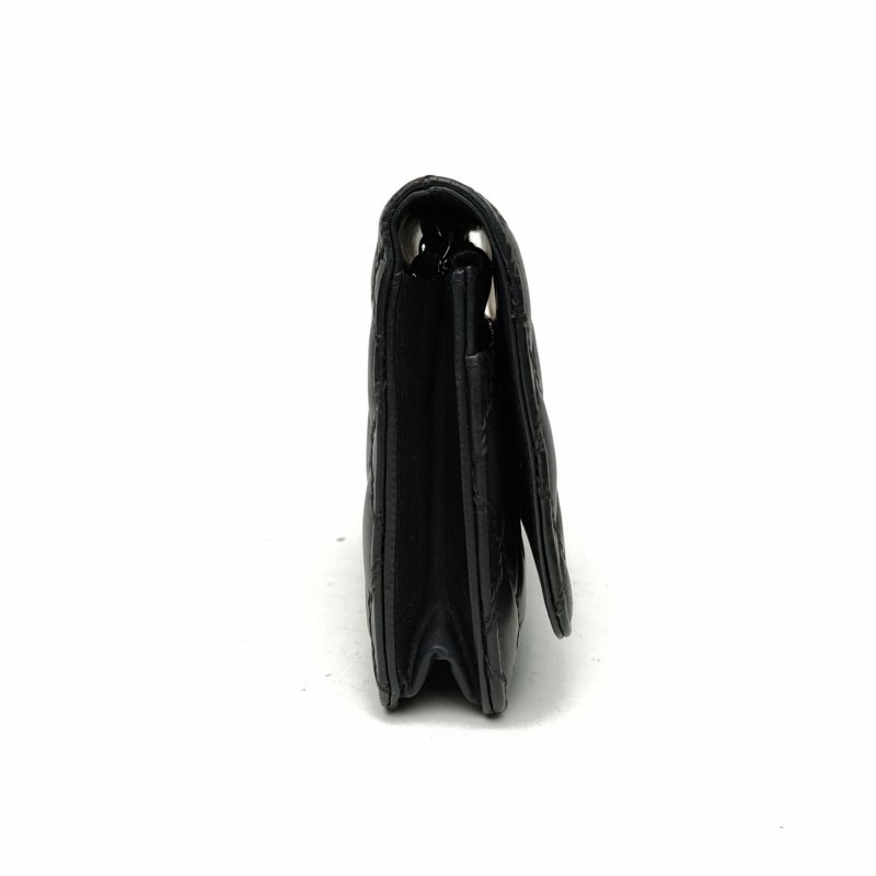 CHANEL CFWOC琺瑯扣黑色牛皮20開琺瑯扣肩背包-1