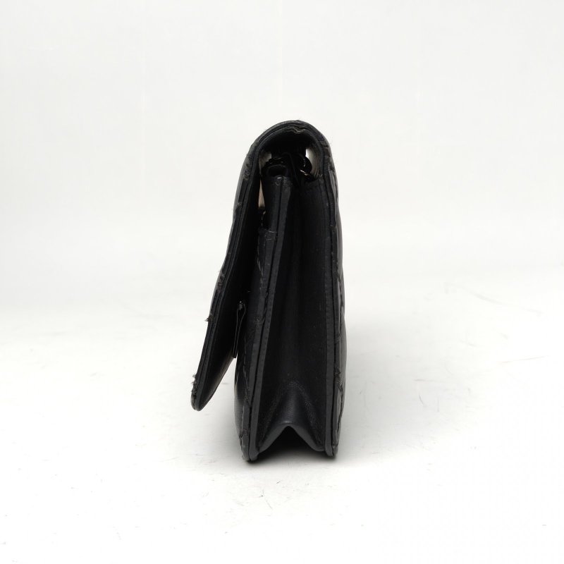 CHANEL CFWOC琺瑯扣黑色牛皮20開琺瑯扣肩背包-3