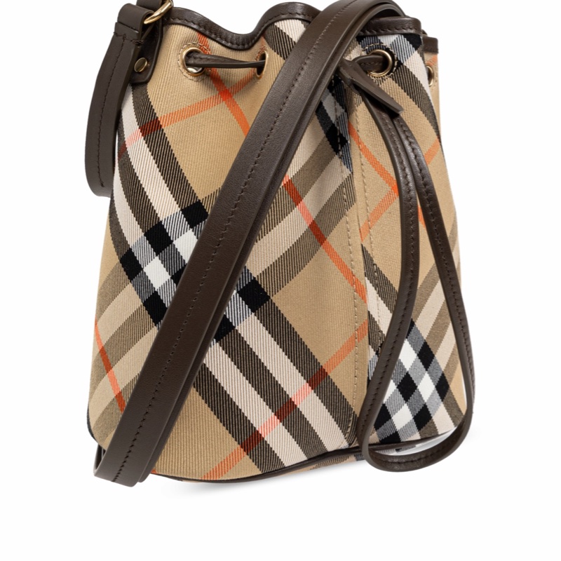 Burberry 女士 迷你格紋圖案水桶包均碼碼MINI、20cm*10.5cm*17.5cm-1