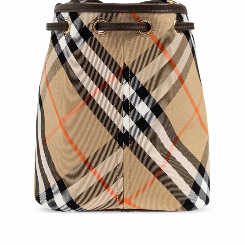 Burberry 女士 迷你格紋圖案水桶包均碼碼MINI、20cm*10.5cm*17.5cm-3