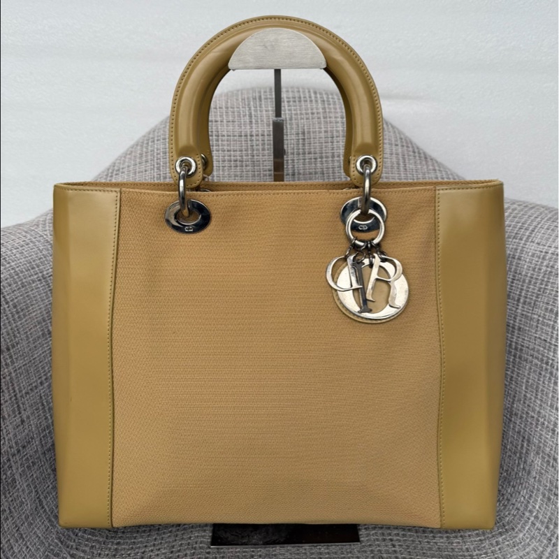 【2折買戴妃😍用一輩子都不過時💃🏻】Dior Lady VIP 中號 姜黄色牛皮拼接|手提包|戴妃包-0