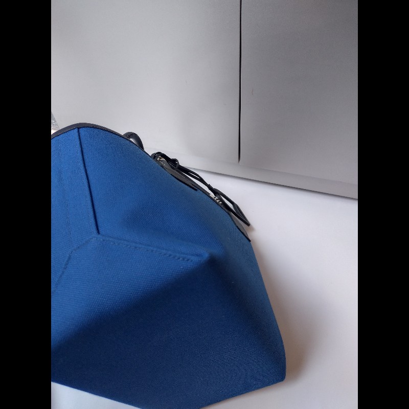 Hermes 黑把藍布身托特包 steeple 25-5