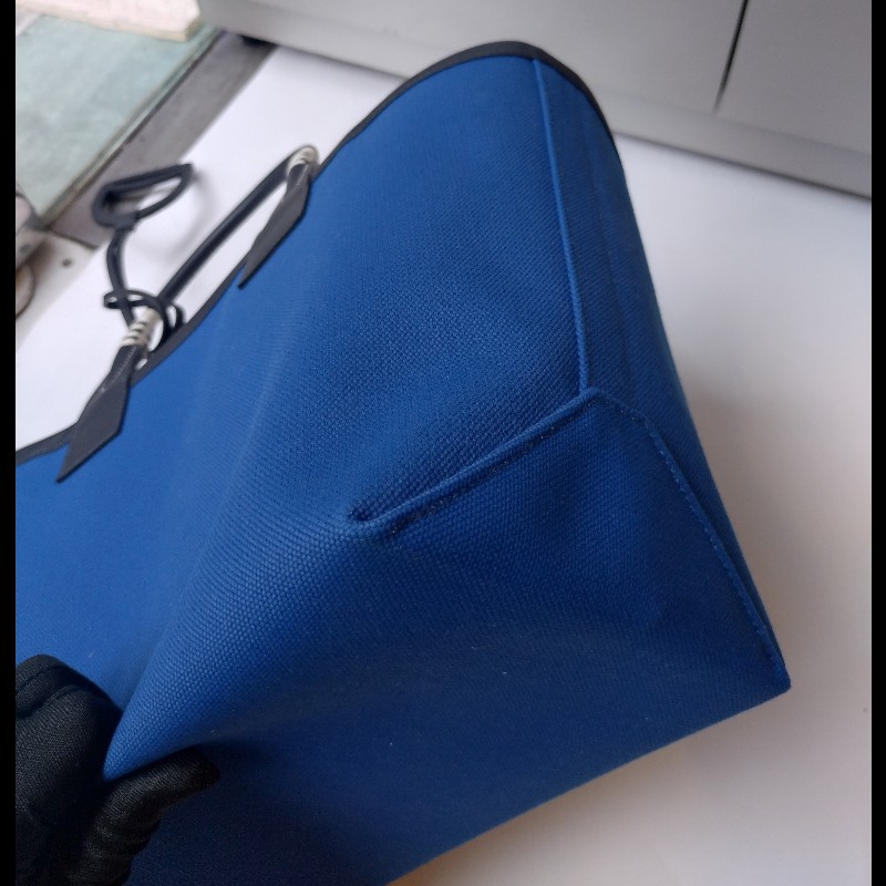 Hermes 黑把藍布身托特包 steeple 25-6