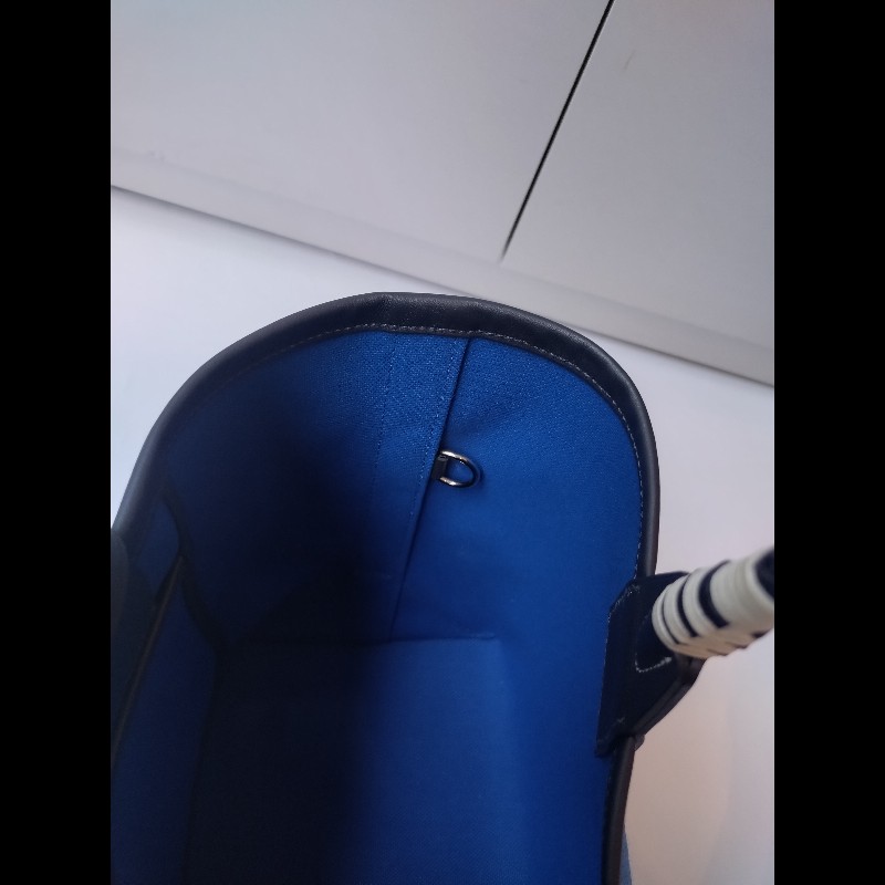 Hermes 黑把藍布身托特包 steeple 25-16