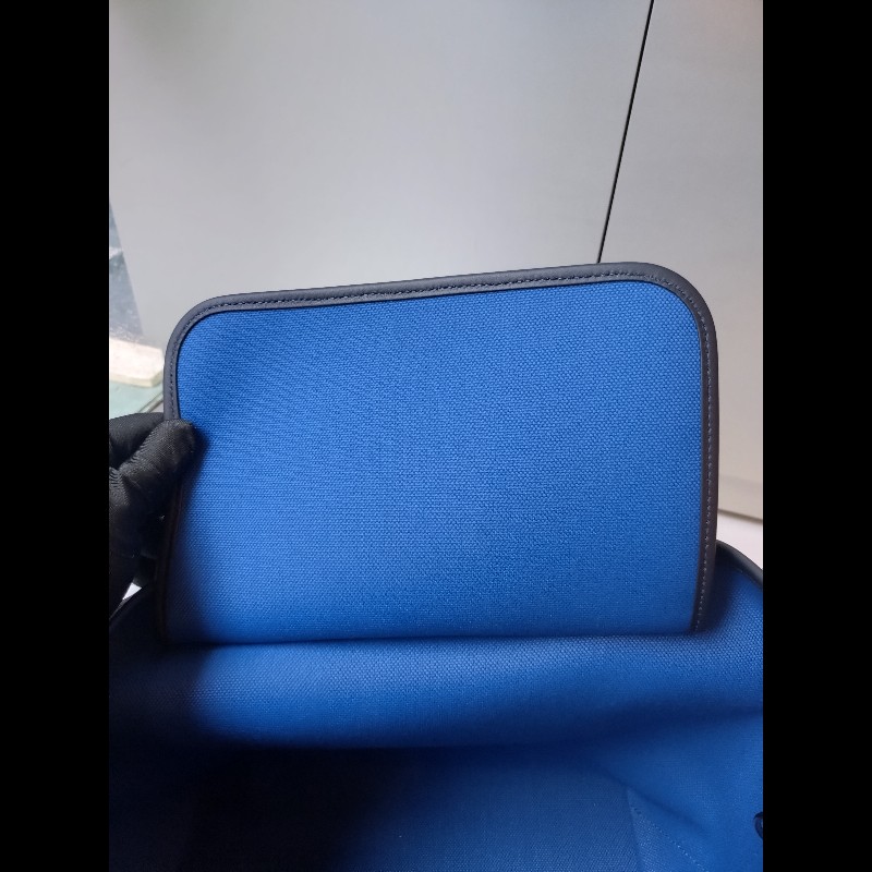 Hermes 黑把藍布身托特包 steeple 25-18