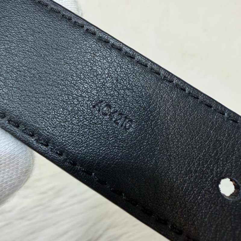 LV M9360W 黑牛皮 水波紋 EPI 金銀釦 腰帶 皮帶-14