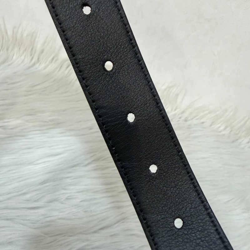 LV M9360W 黑牛皮 水波紋 EPI 金銀釦 腰帶 皮帶-15