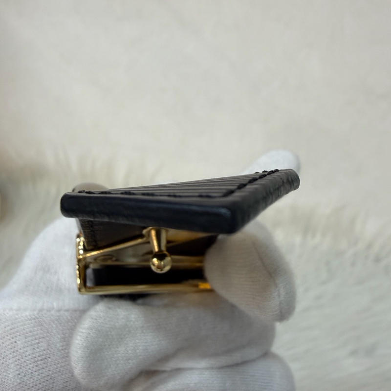 LV M9360W 黑牛皮 水波紋 EPI 金銀釦 腰帶 皮帶-24