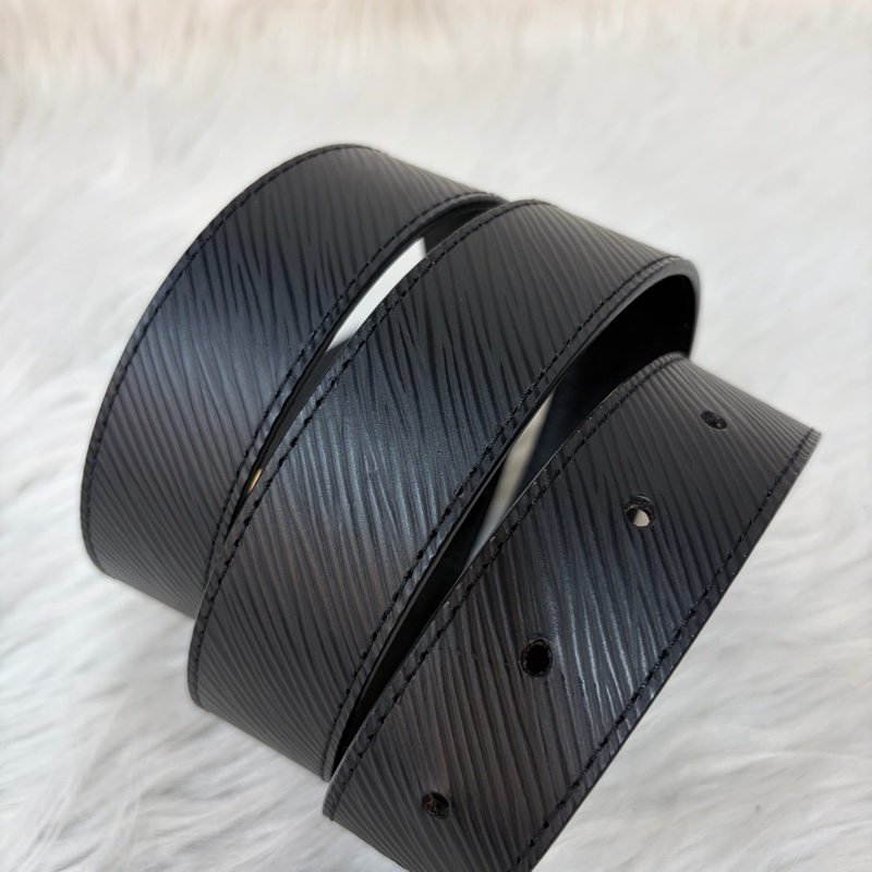 LV M9360W 黑牛皮 水波紋 EPI 金銀釦 腰帶 皮帶-28