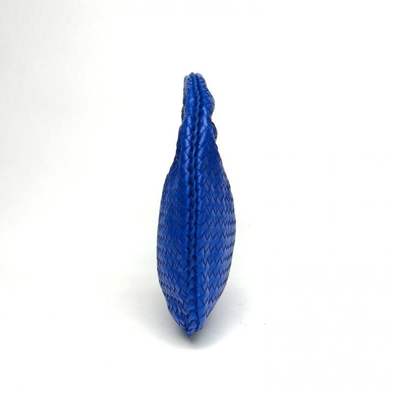 BOTTEGA VENETA 藍色羊皮鎢鋼扣和尚包中號肩背包-1