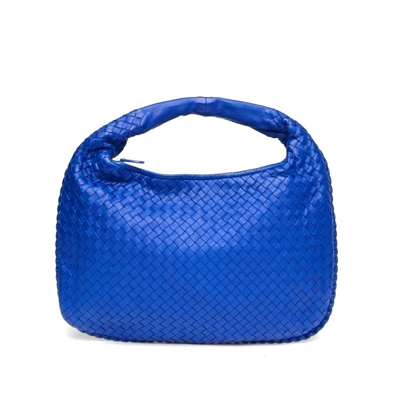 BOTTEGA VENETA 藍色羊皮鎢鋼扣和尚包中號肩背包-2