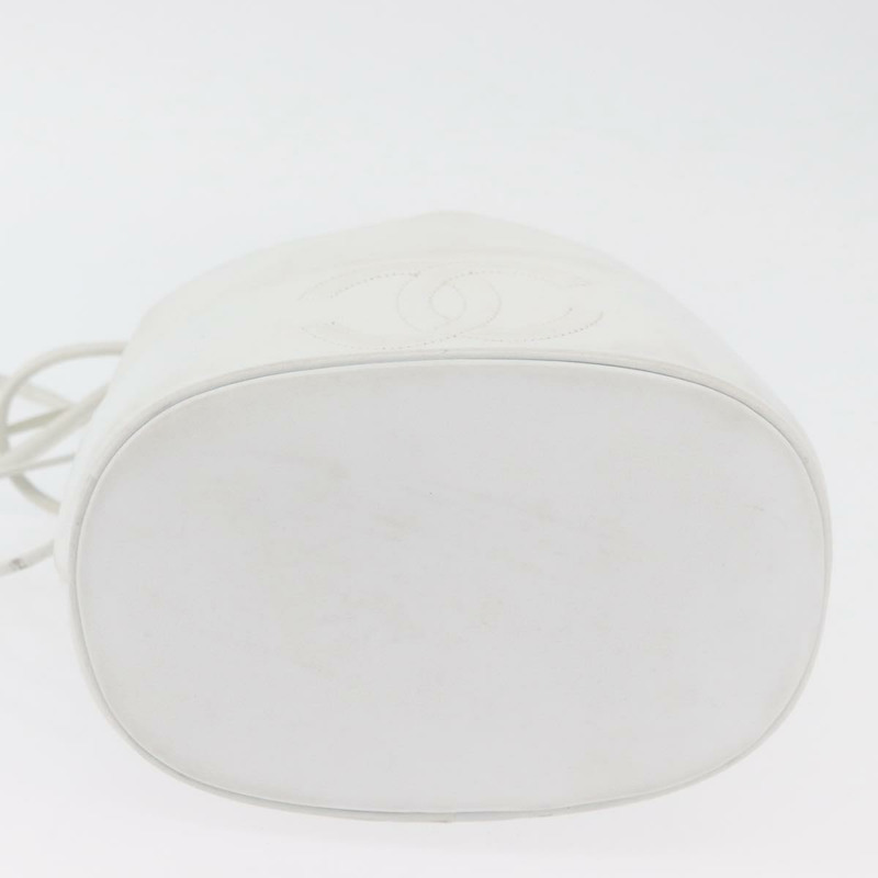 【日本直送】香奈兒 COCO 標誌單背包，白色皮革，金色雙C標誌，正品 gh2005A-4