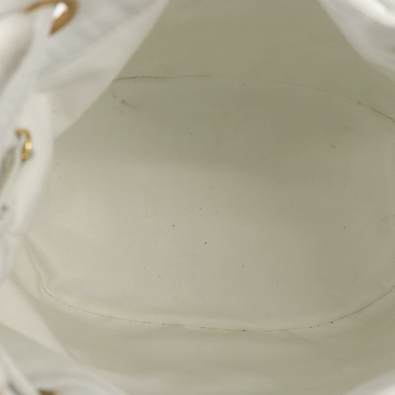 【日本直送】香奈兒 COCO 標誌單背包，白色皮革，金色雙C標誌，正品 gh2005A-10