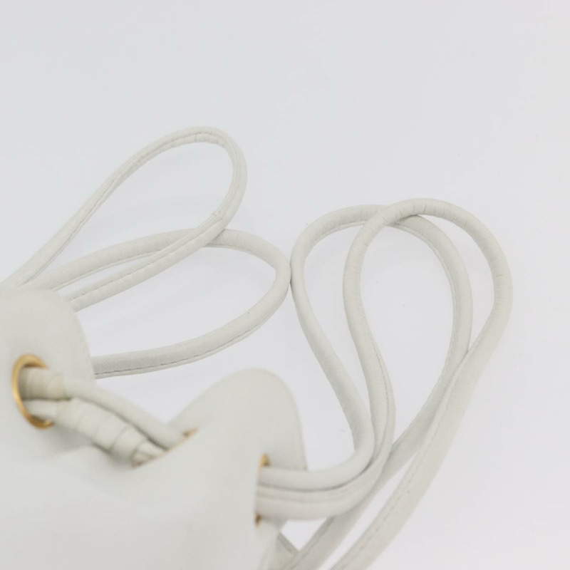 【日本直送】香奈兒 COCO 標誌單背包，白色皮革，金色雙C標誌，正品 gh2005A-13