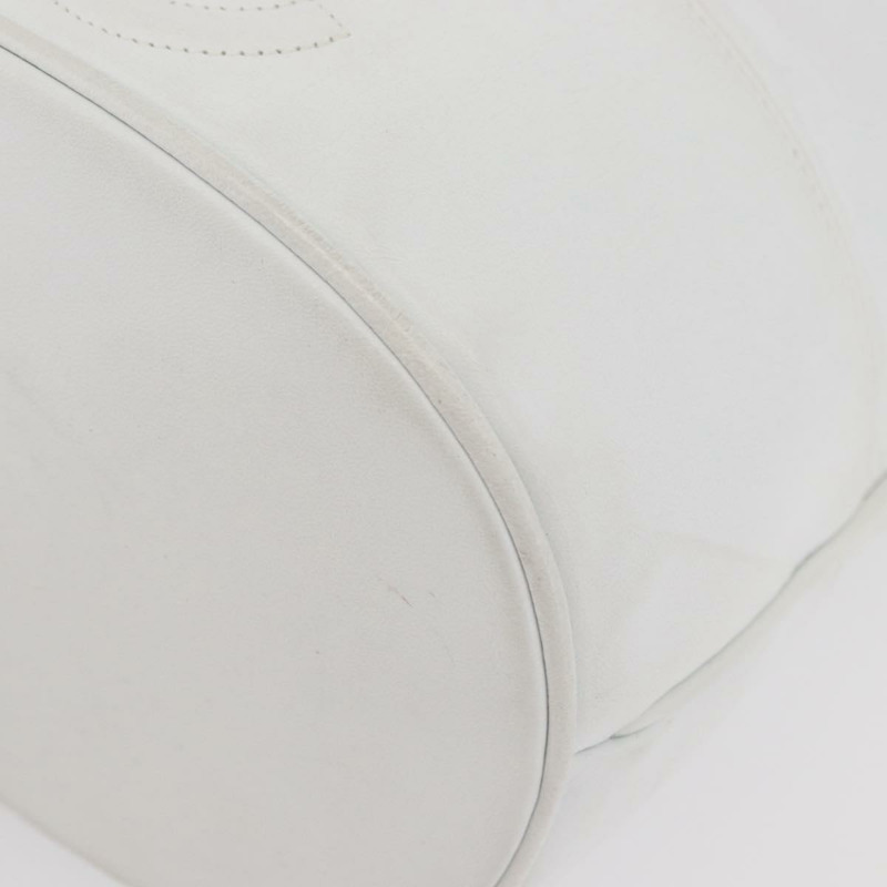 【日本直送】香奈兒 COCO 標誌單背包，白色皮革，金色雙C標誌，正品 gh2005A-14