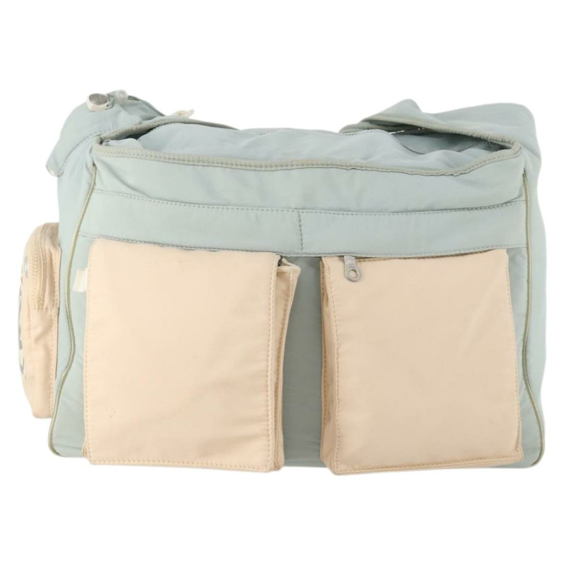 【日本直送】香奈兒 Chanel 運動肩背包 尼龍 淺藍色 銀色 CC 標誌 Auth YKZ358A-12