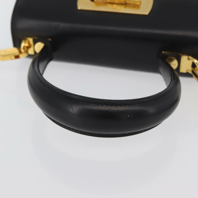 【日本直送】Salvatore Ferragamo Gancini 手提包 皮革 兩用 黑色 金色 正品 YKZ202A-6