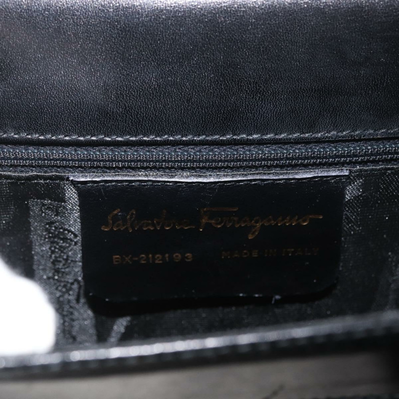 【日本直送】Salvatore Ferragamo Gancini 手提包 皮革 兩用 黑色 金色 正品 YKZ202A-10