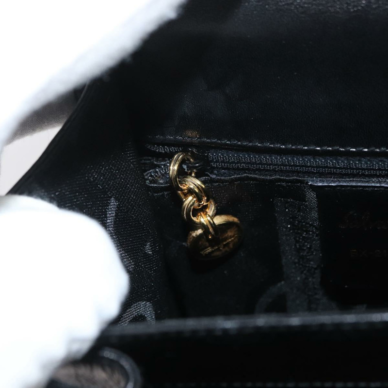 【日本直送】Salvatore Ferragamo Gancini 手提包 皮革 兩用 黑色 金色 正品 YKZ202A-26