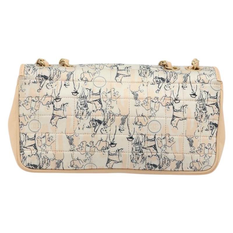 【日本直送】香奈兒 Choco Bar 鏈條肩背包 緞麵粉金色金色 X 正品 ARZ748SAV-1