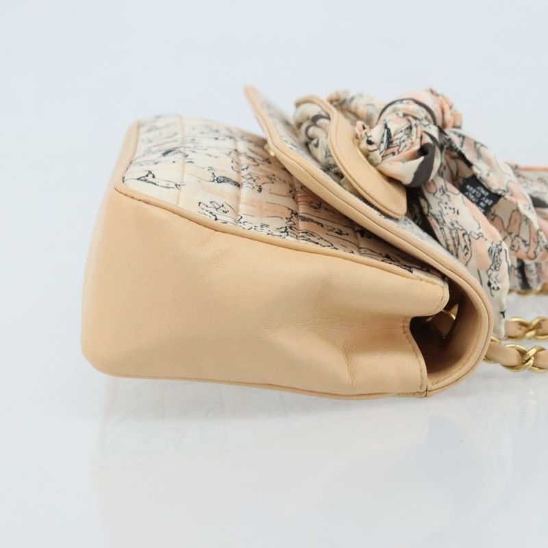 【日本直送】香奈兒 Choco Bar 鏈條肩背包 緞麵粉金色金色 X 正品 ARZ748SAV-2