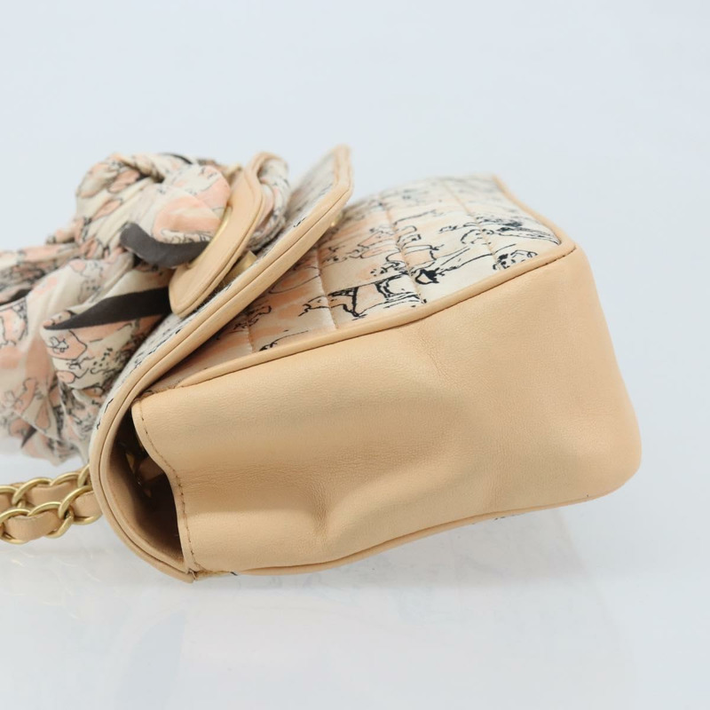 【日本直送】香奈兒 Choco Bar 鏈條肩背包 緞麵粉金色金色 X 正品 ARZ748SAV-3