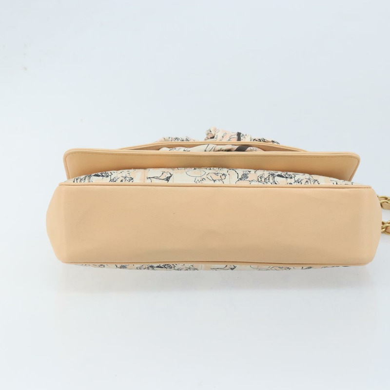 【日本直送】香奈兒 Choco Bar 鏈條肩背包 緞麵粉金色金色 X 正品 ARZ748SAV-4