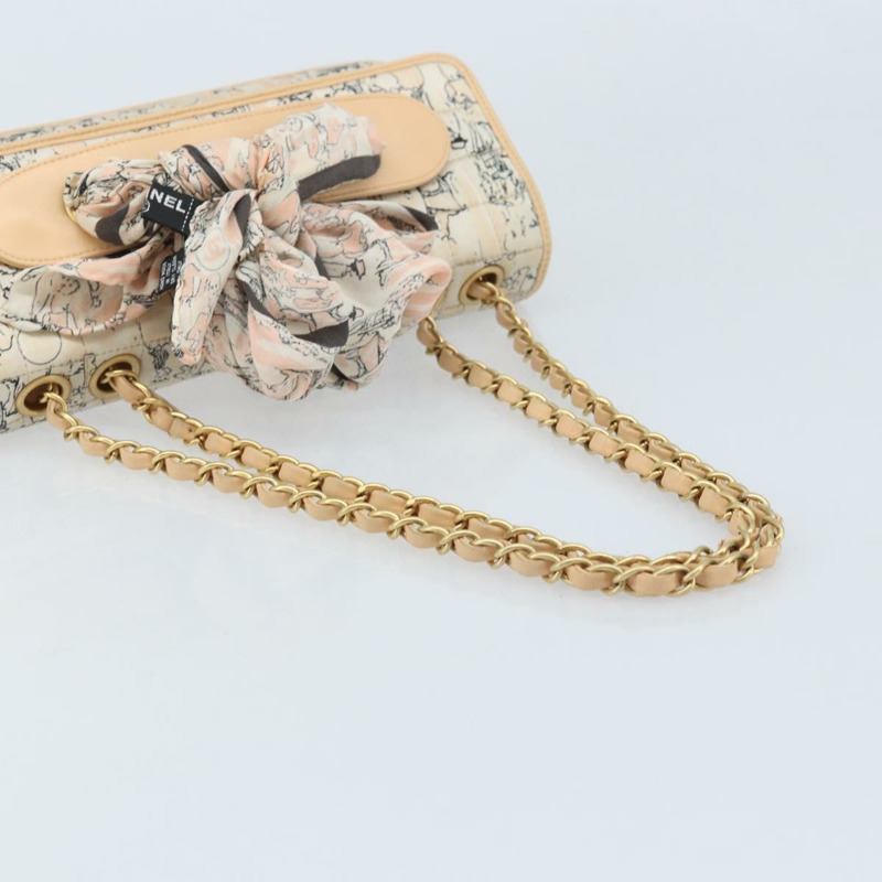 【日本直送】香奈兒 Choco Bar 鏈條肩背包 緞麵粉金色金色 X 正品 ARZ748SAV-6