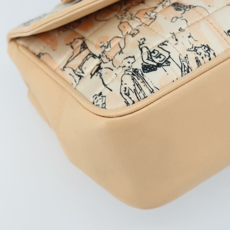 【日本直送】香奈兒 Choco Bar 鏈條肩背包 緞麵粉金色金色 X 正品 ARZ748SAV-14