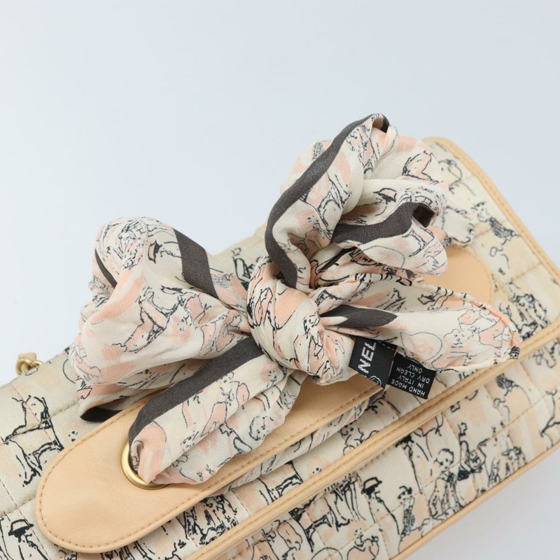 【日本直送】香奈兒 Choco Bar 鏈條肩背包 緞麵粉金色金色 X 正品 ARZ748SAV-17