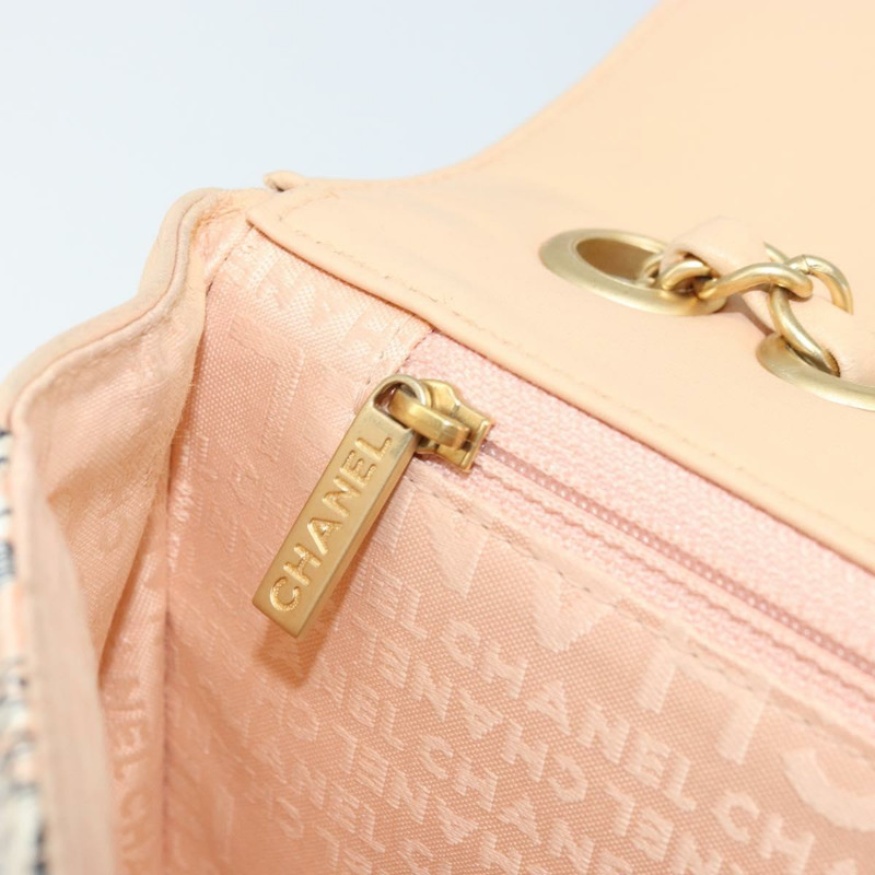 【日本直送】香奈兒 Choco Bar 鏈條肩背包 緞麵粉金色金色 X 正品 ARZ748SAV-21