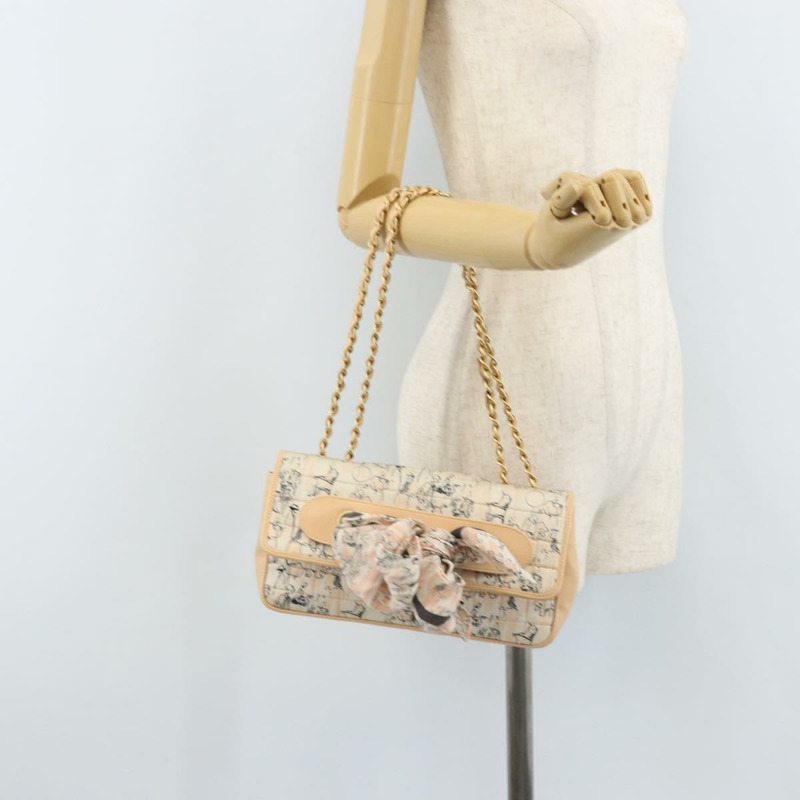 【日本直送】香奈兒 Choco Bar 鏈條肩背包 緞麵粉金色金色 X 正品 ARZ748SAV-23