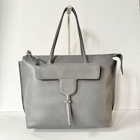TOD'S JOY系列 灰色 粒面 小牛皮 大型 購物包 托特包