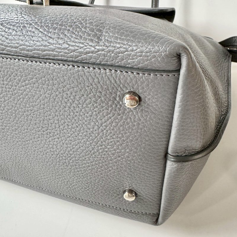 TOD'S JOY系列 灰色 粒面 小牛皮 大型 購物包 托特包-3