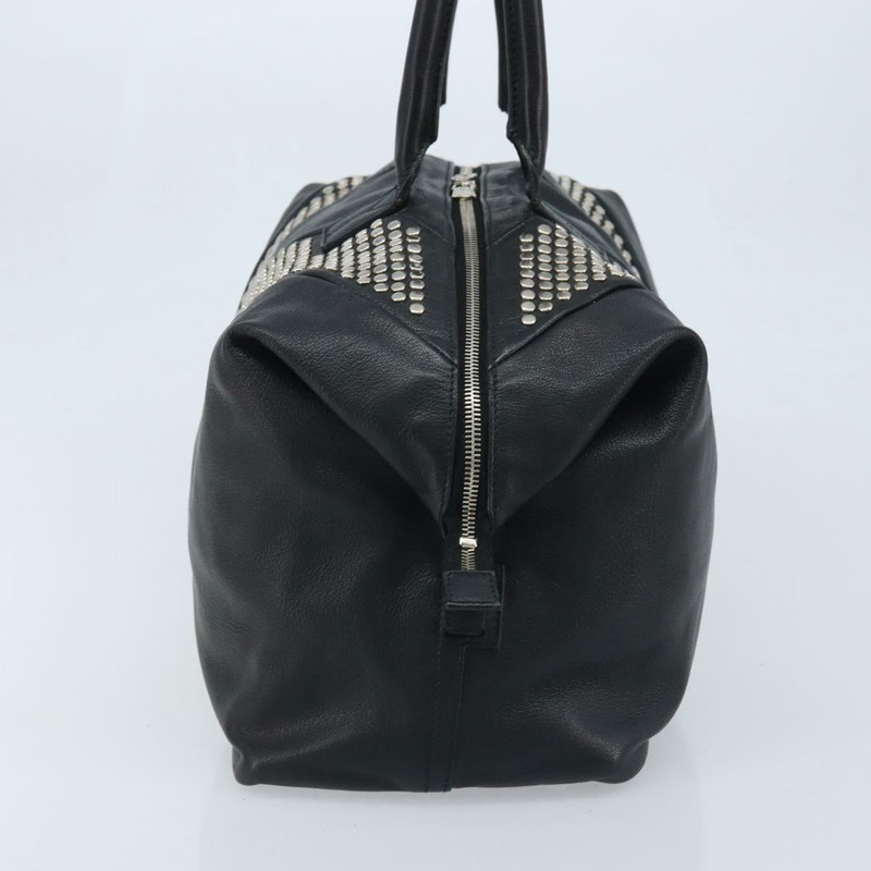 【日本直送】SAINT LAURENT Easy Lock Studs 皮革包 黑色 銀色 208314 正品 ki6581V-3